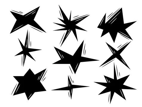 Set of stars and polygons of different shapes Stock Illustration