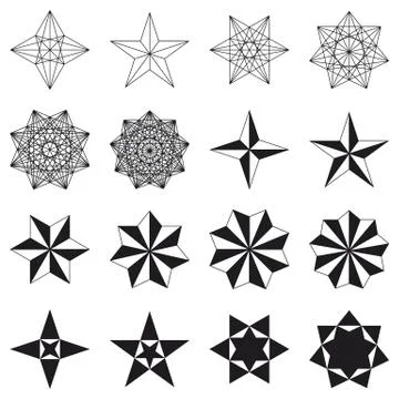Set of stars. Geometric shapes. Vector Stock Illustration