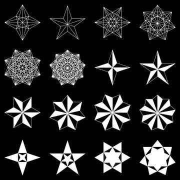 Set of stars. Geometric shapes. Vector Stock Illustration