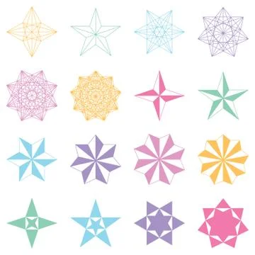 Set of stars. Geometric shapes. Vector Stock Illustration