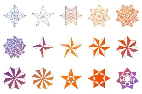 Set of stars. Geometric shapes. Vector Stock Illustration