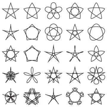 Set of stars. Geometric shapes. Vector Stock Illustration