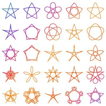 Set of stars. Geometric shapes. Vector Stock Illustration