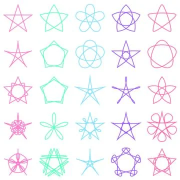 Set of stars. Geometric shapes. Vector Stock Illustration