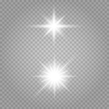 Set of stars  white  efect Stock Illustration