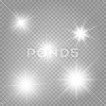 Set of stars white efect Stock Illustration