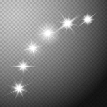 Set of stars  white  efect Illustrazione stock