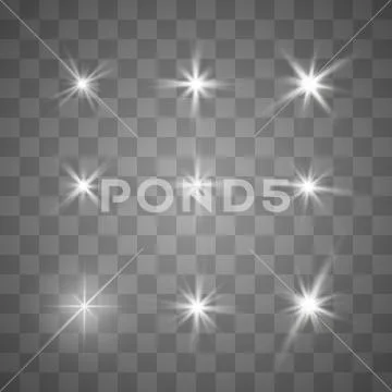 Set of stars white efect Stock Illustration
