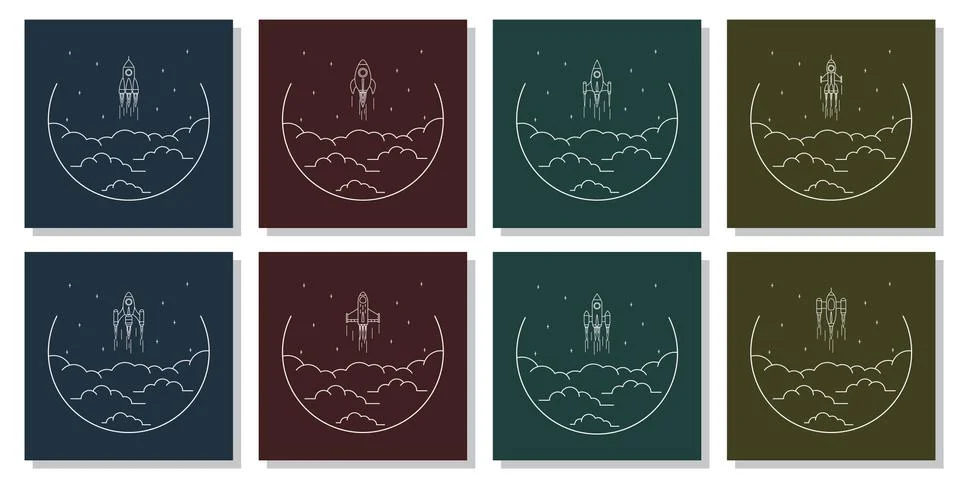 Set of startup banners Stock Illustration