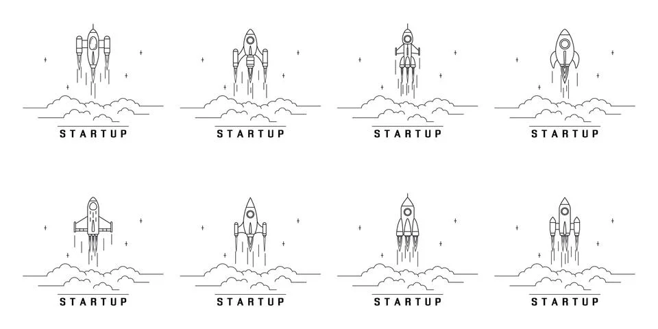 Set of startup banners Stock Illustration