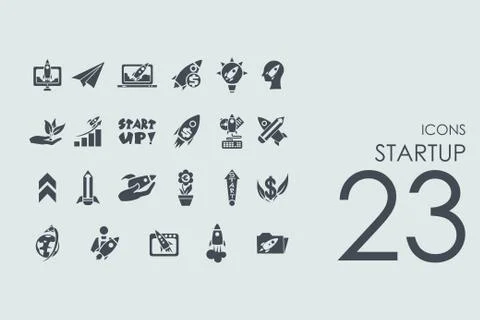 Set of startup icons 스톡 일러스트