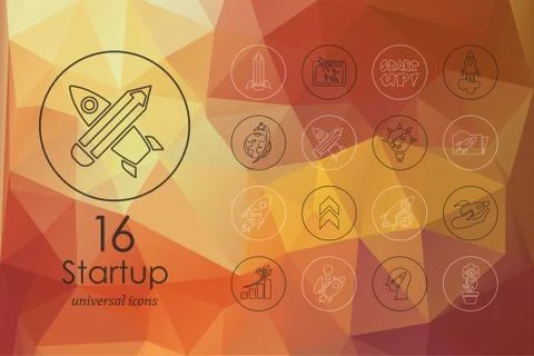 Set of startup icons 스톡 일러스트