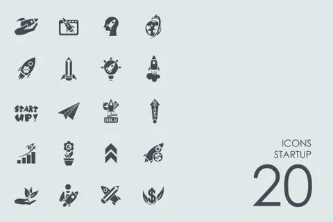 Set of startup icons 스톡 일러스트