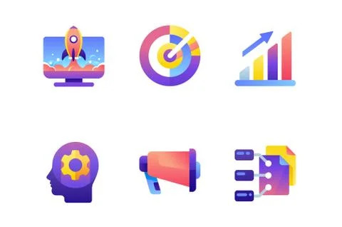 Set startup icons. Stock Illustration