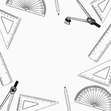 Set of stationary , hand draw element sketch vector. Stock Illustration