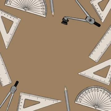 Set of stationary , hand draw element sketch vector. Stock Illustration