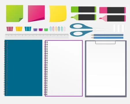 Set of stationery design elements. Stock Illustration