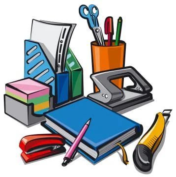 Set stationery for studying Stock Illustration