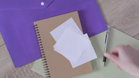 Set of stationery on wooden table for study and business. Stock Footage 61747983