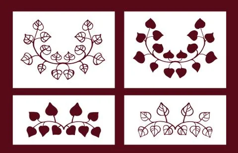 Set of stencils. Floral vector elements. Stock Illustration
