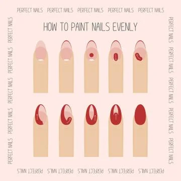 Set of steps of nail polishing process Stock Illustration