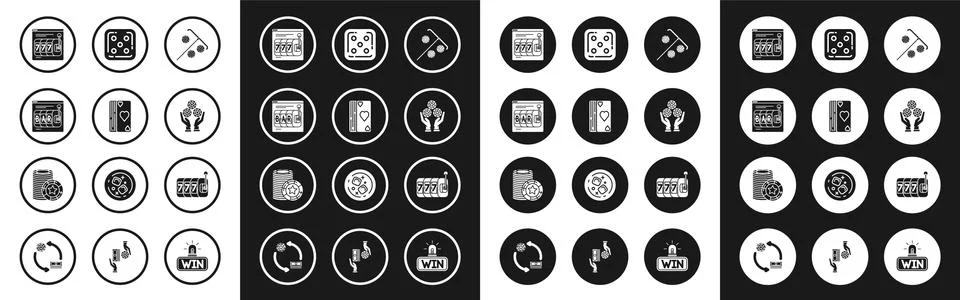 Set Stick for chips, Deck of playing cards, Online slot machine, with lucky 스톡 일러스트
