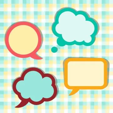 Set of sticker speech bubbles Stock Illustration