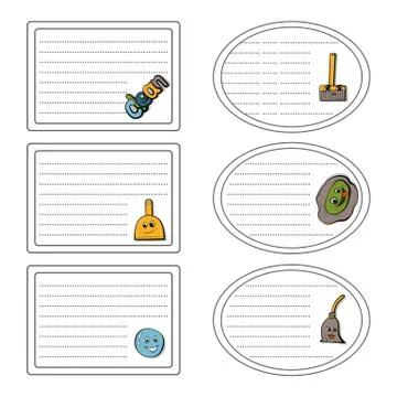 Set of stickers of the concept of cleaning. Stock Illustration