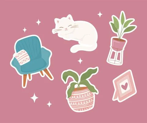 Set of stickers Stock Illustration