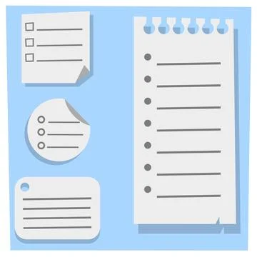 Set of stickers with a list, organization in a notebook, elements for a dia.. イラスト素材