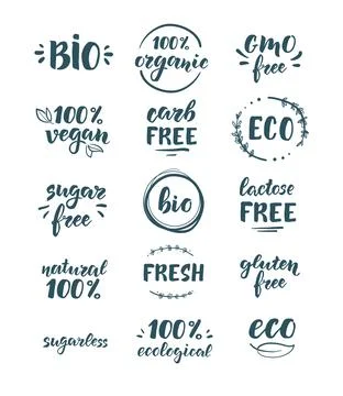 A set of stickers for packaging products. Stock Illustration