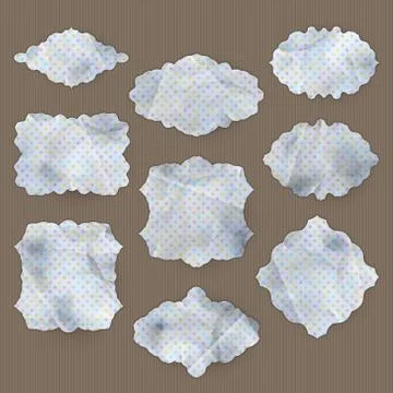 Set of stickers with polka dot pattern. EPS 10 Stock Illustration