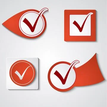 Set of stickers ticks Stock Illustration