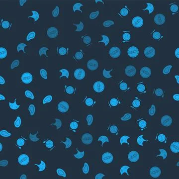 Set Stingray, Served fish on plate, Octopus and Mussel on seamless pattern Stock Illustration
