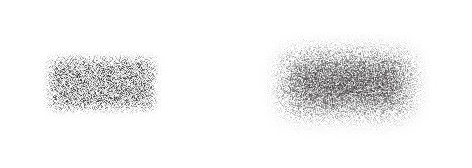 Set of stippling wide frames. Vector dotted circles Stock Illustration