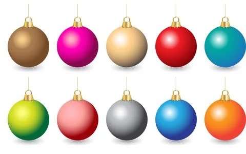 Set of stock vector christmas elegant balls in different colors set design,.. Stock Illustration
