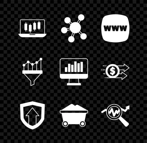 Set Stocks market growth graphs, Project team base, Website template, Financial Illustrazione stock