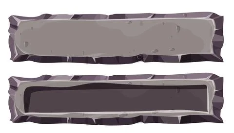 Set stone game menu panels, textured ui frames interface template in comic Illustrazione stock