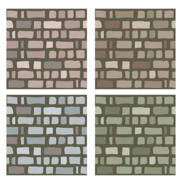 Set of stone or brick textures Stock Illustration