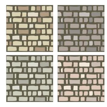 Set of stone or brick textures Stock Illustration