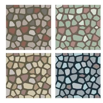 Set of stone textures Stock Illustration