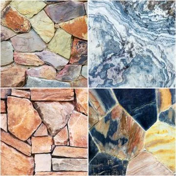 Set of stone wall tecture background Stock Photos