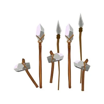Set of Stone weapon vector illustration Design Stock Illustration