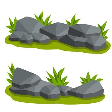 Set of stones for the background. Ilustração Stock