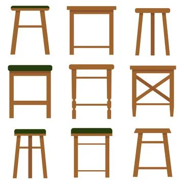 A set of stools Illustrazione stock