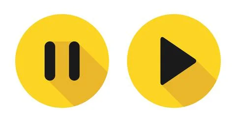 Set of Stop, pause and play icon, interface media button, internet player vid Stock Illustration