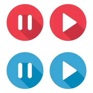 Set of Stop, pause and play icon, interface media button, internet player vid Stock Illustration