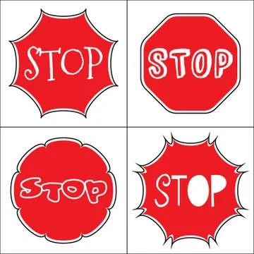 Set a stop sign Stock Illustration