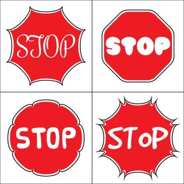 Set a stop sign Stock Illustration