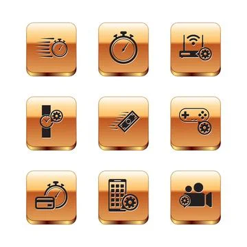 Set Stopwatch, Fast payments, Mobile Apps setting, , Wrist and Router and wi-fi イラスト素材